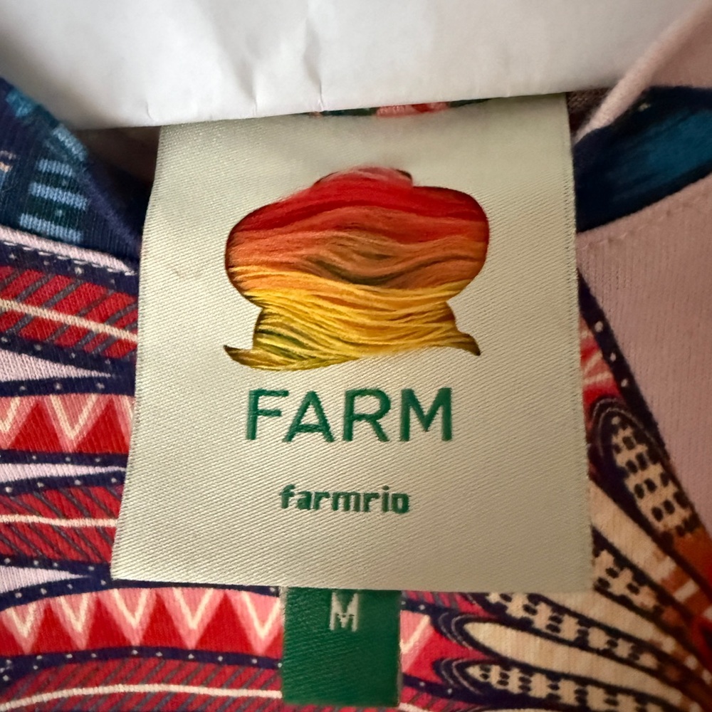 FARM Rio White Tropical Parrot Print Dress with Red, Blue & Green Accents - Picture 3 of 5